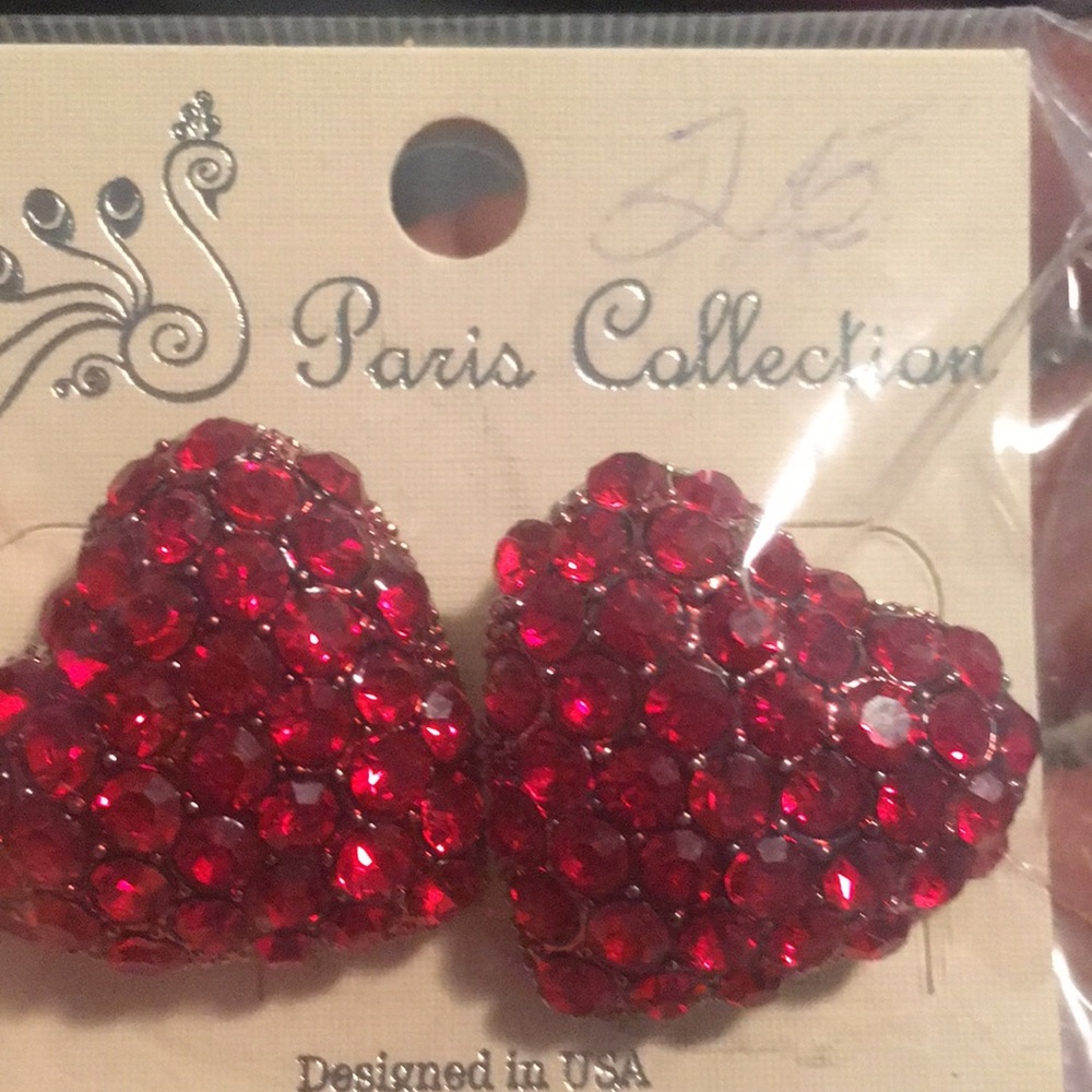 Red Heart Earrings/ Paris collection Sealed